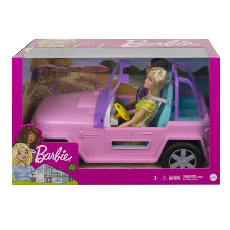 Barbie en Jeep Rosado con Amiga