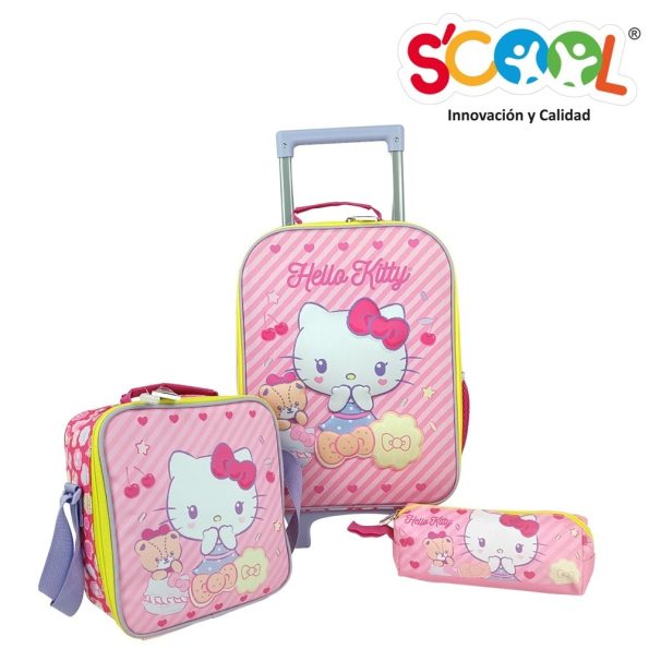 Set Scool Kombat Maleta Hello Kitty A4