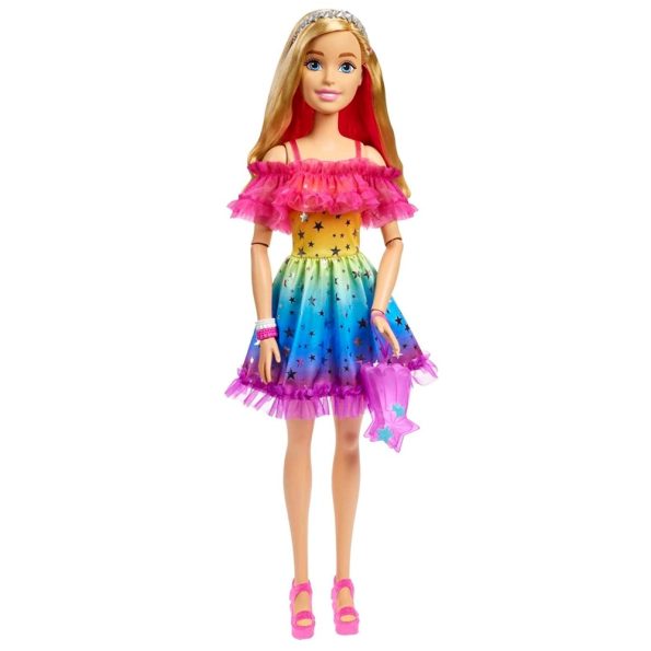 Barbie Rubia Arcoiris Gigante 71 cm