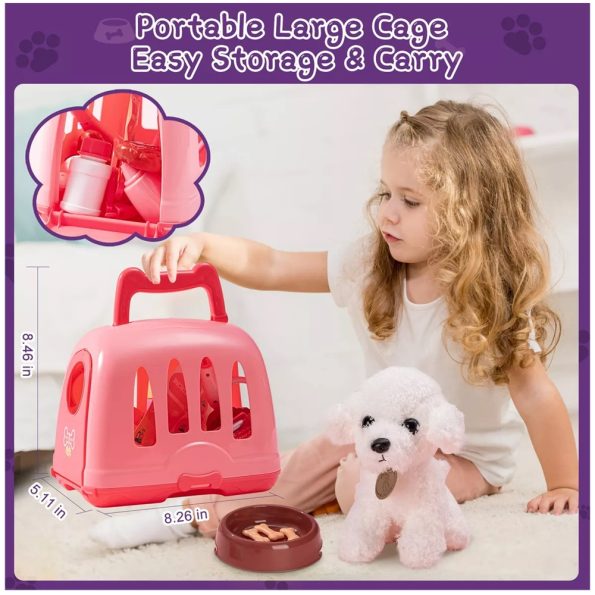 Set Peluquería para Mascota + Kennel Rosado