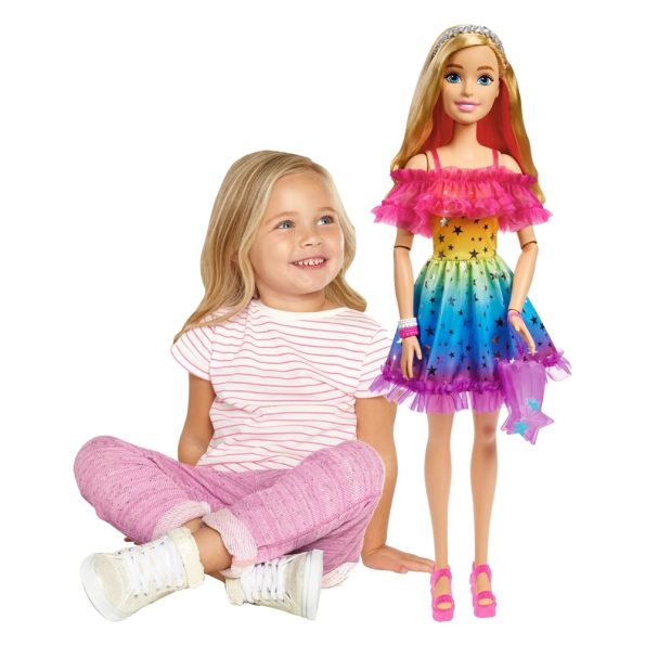 Barbie Rubia Arcoiris Gigante 71 cm