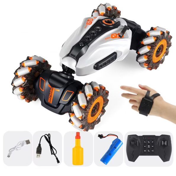 Carro Acrobatico RC con Sensor Pulsera, Luces y Humo