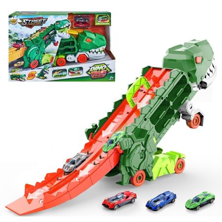 Transportador Dino T-Rex Verde Come Autos 2 en 1
