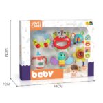 Set de 6 Sonajas Coloridas para Bebé NO.2610开窗盒包装效果图
