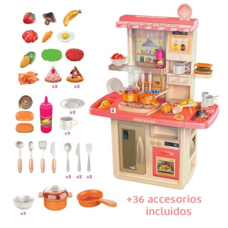 Cocina Rosada con Sonidos +36 Accesorios (84cm) Cocina Rosada con Sonidos +36 Accesorios (84cm)