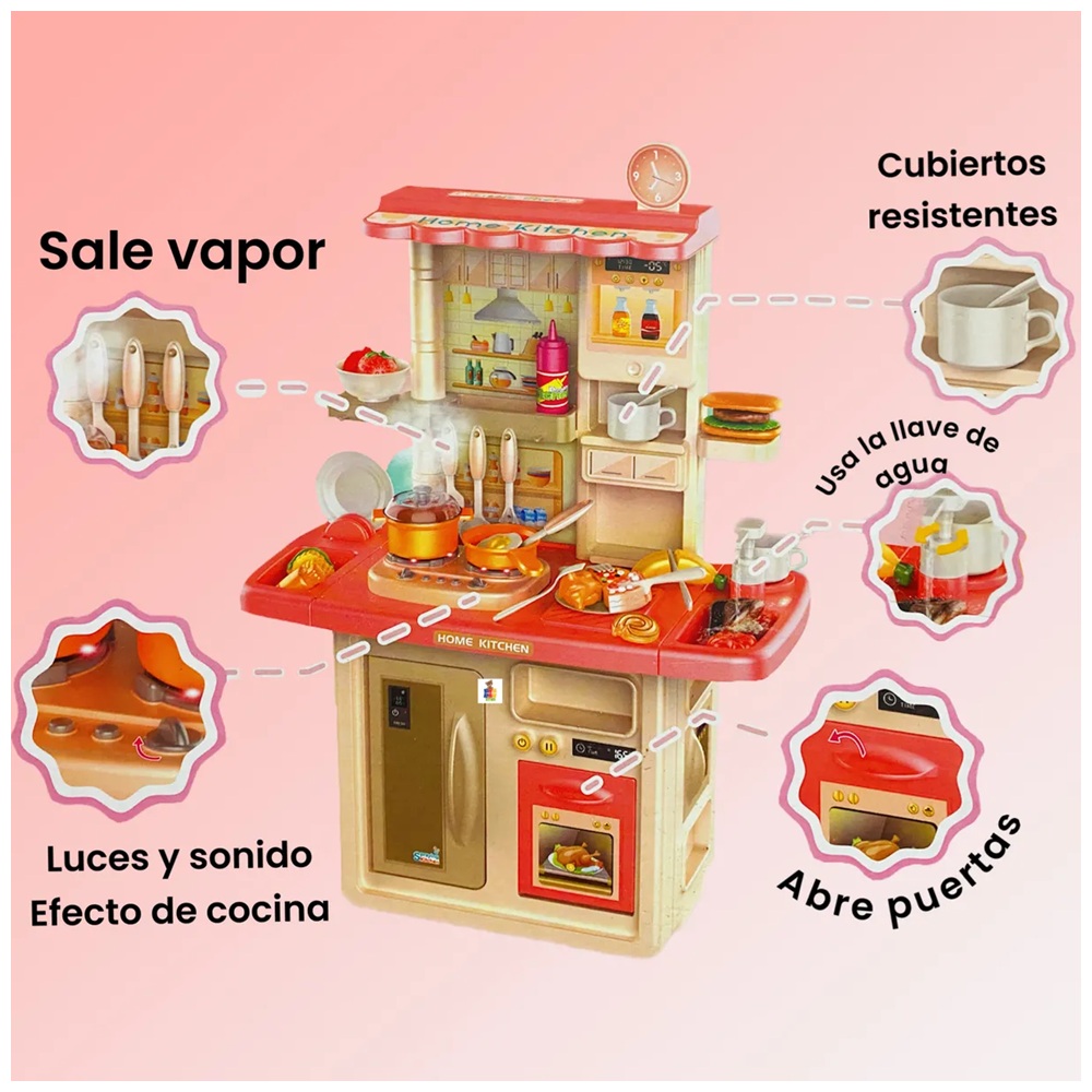 Cocina Rosada con Sonidos +36 Accesorios (84cm) Cocina Rosada con Sonidos +36 Accesorios (84cm)