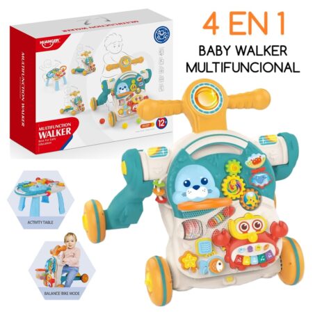 Caminador Multifuncional 4 en 1 Celeste