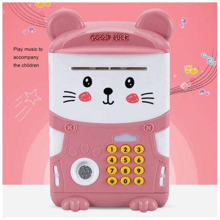 Alcancía Electrónica Rosada con Huella Digital Alcancía Electrónica Rosada con Huella Digital