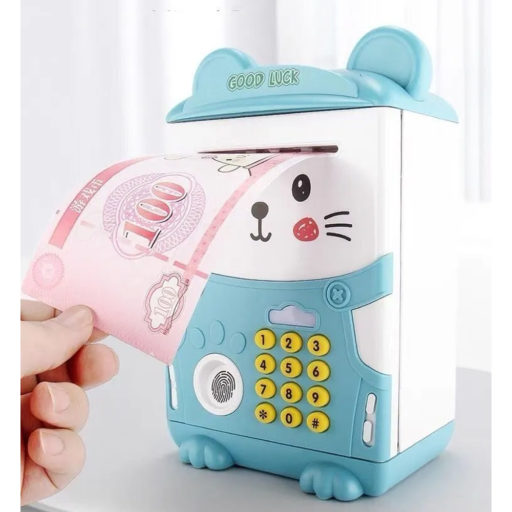 Alcancía Electrónica Celeste con Huella Digital Alcancía Electrónica Celeste con Huella Digital