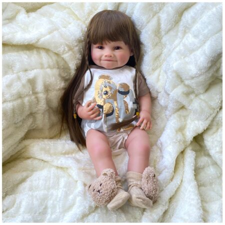 Muñeca Reborn Raya Traje Oso Vinilo 55 cm Muñeca Reborn Raya Traje Oso Vinilo 55 cm