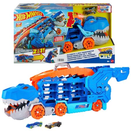 Pista Hot Wheels Super Remolque Transportador T-Rex