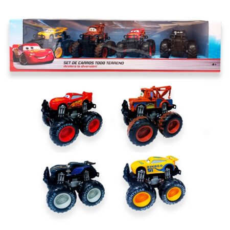 Cars Pack x4 Monsters Trucks a Friccion