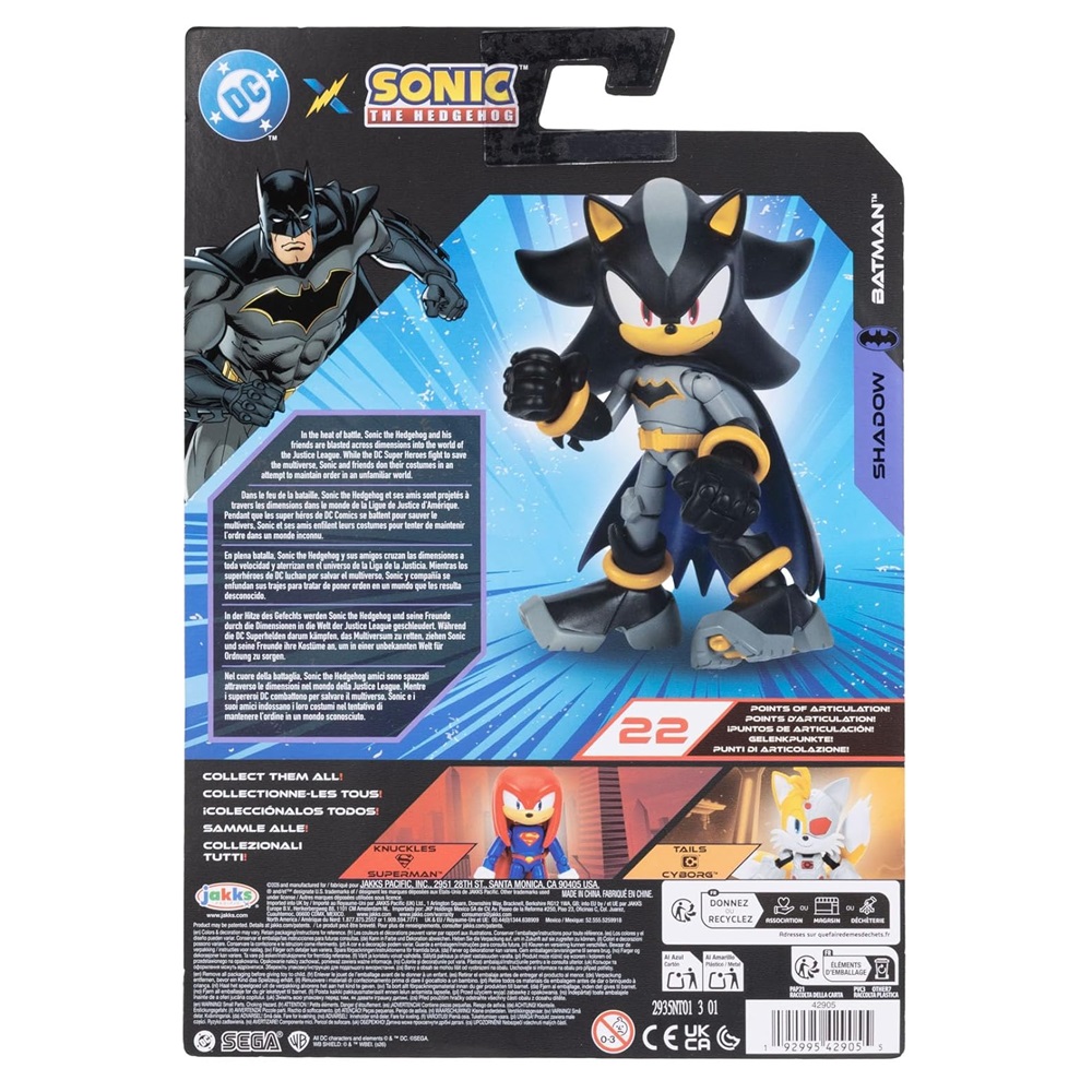 DC x Sonic – Figura Shadow Batman (13 cm) DC x Sonic – Figura Shadow Batman (13 cm)