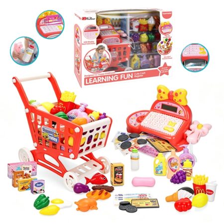 Set Caja Registradora con Carrito de Compras