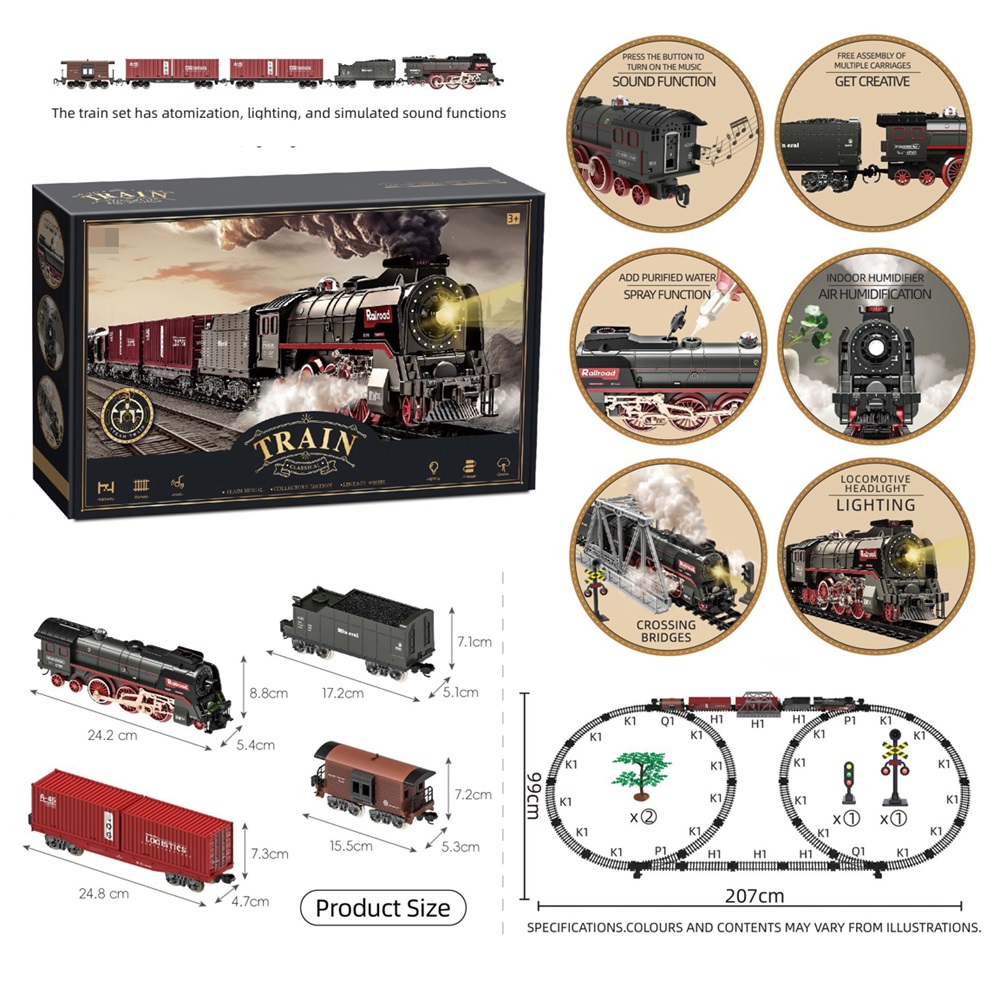 Tren Electrico Negro con Humo Luces y Sonido Tren Electrico Negro con Humo Luces y Sonido