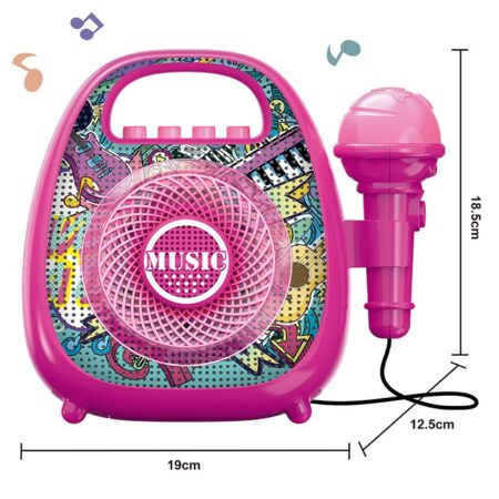 Parlante Karaoke Rosado con Bluetooth